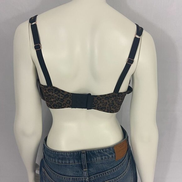 Smart & Sexy Bra Size 36DD Black Leopard Print Mesh Padded Underwire NWT - Picture 4 of 8